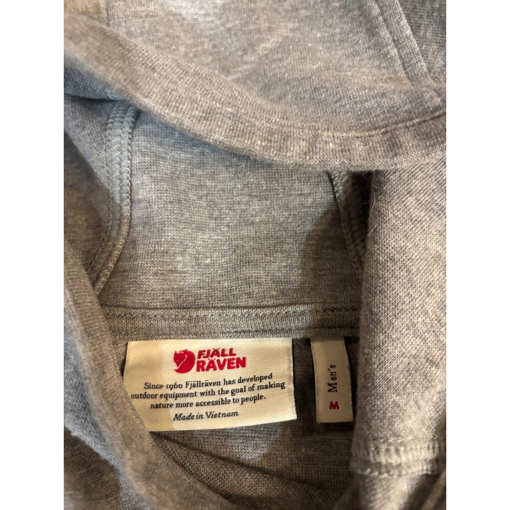 Fjallraven High Coast Hoodie Mens Medium Grey‎ 82258 Cotton Blend Pullover - Picture 3 of 8